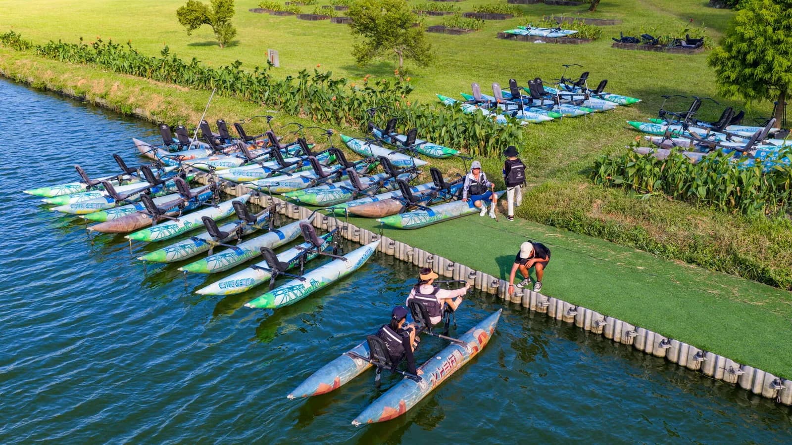 ภาพสถานที่จริง Ecoark ทางการของอี๋หลาน:จักรยานน้ำ